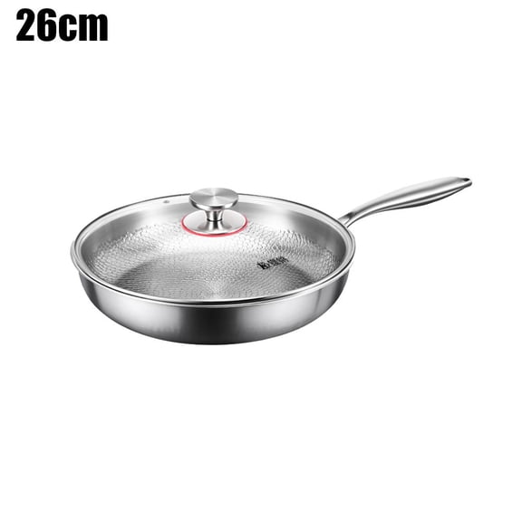 Titanium Steel Frying Pan - 10.2"/11"/11.8" Non-Stick, Uncoated, Scratch-Resistant Wok with Hammer Pattern for Induction Stovetops