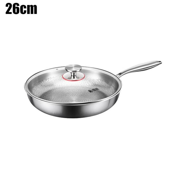 Titanium Steel Frying Pan Uncoated Non Stick Pan Fish Scale Hammer Pattern for Induction Household Frying Cooktop Pan Steak Heats Frying Scratch-Resistant, Pans, Even Cookware Cooks Stick Cook