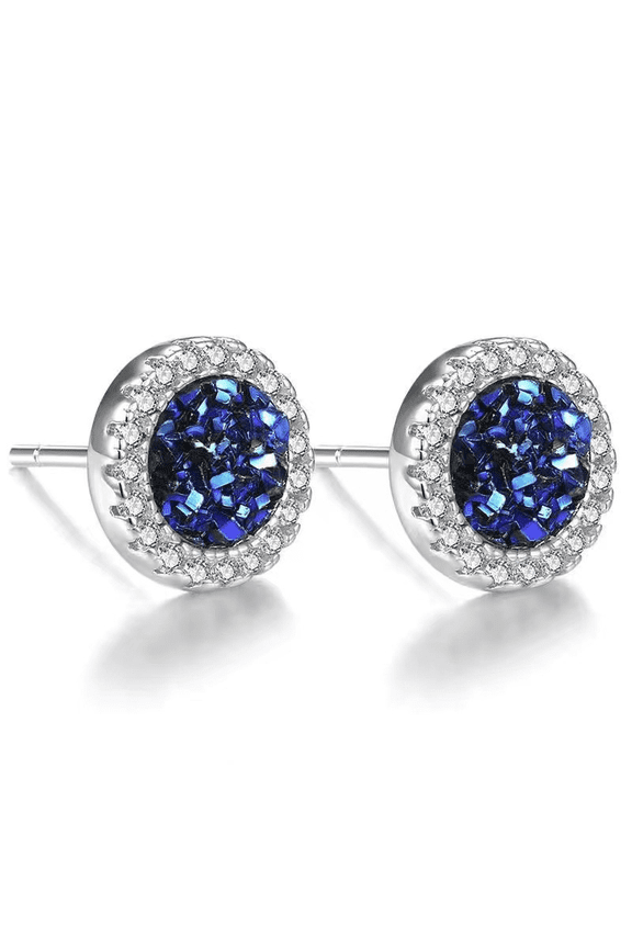 Titanium Steel Full Diamond Zircon Stud Earrings Non-Fading Unisex Earrings