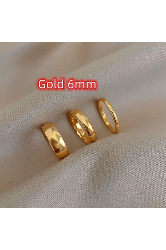 Titanium Steel Gold-Plated Gold Joint Thin Ring Women's Plain Circle Stack