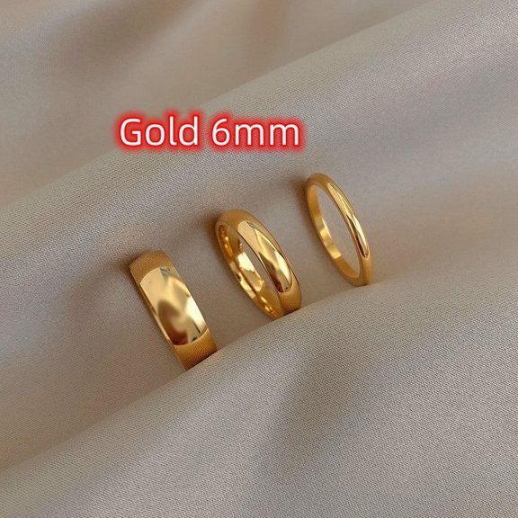 Titanium Steel Gold-Plated Gold Joint Thin Ring Women's Plain Circle Stack