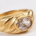thumbnail image 1 of Titanium Steel Gold Plated Multicolor Zircon Ring, 1 of 3