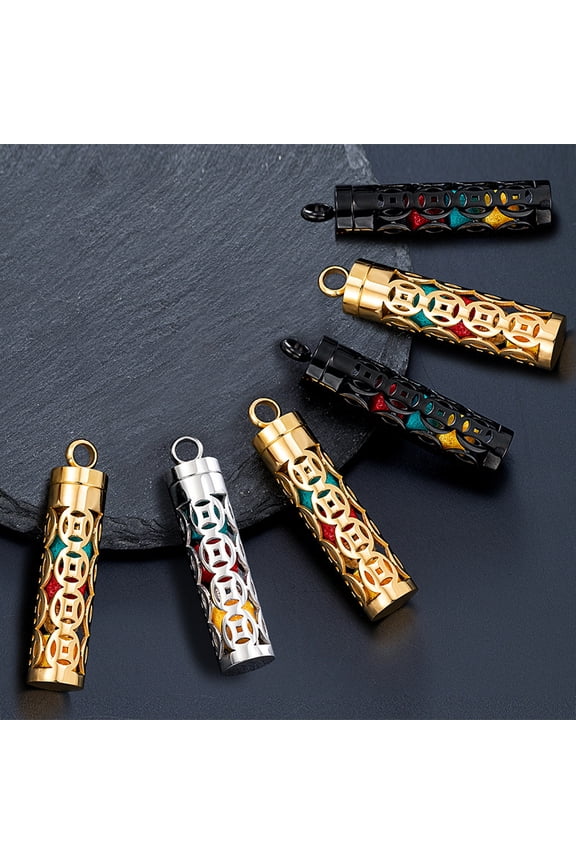Titanium Steel Hollow Aromatherapy Necklace Perfume Diffuser