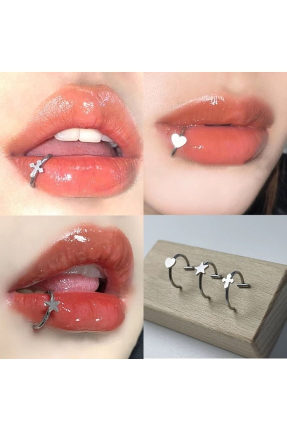 Titanium Steel Lip Ring Closed Loop Horseshoe Stud Ear Bone Piercing Jewelry