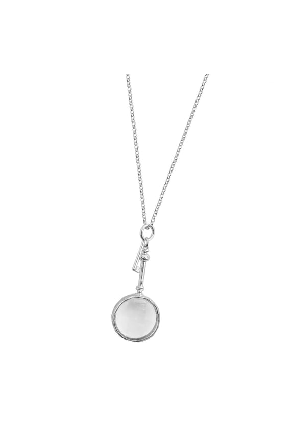 Titanium Steel Magnifying Glass Key Necklace Adjustable Chain Suitable for Read