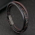 thumbnail image 1 of Titanium Steel Men's Leather Bracelet Double Layer, 1 of 2