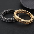 thumbnail image 1 of Titanium Steel Men's Rock Diamond Motorcycle Bracelet, 1 of 2