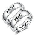 thumbnail image 1 of Titanium Steel Mom Son I Love You Carved Letter Finger Ring Mother's Day Jewelry, 1 of 5