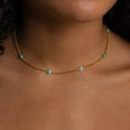 thumbnail image 1 of Titanium Steel Natural Turquoise Fringed Zircon Necklace, 1 of 2