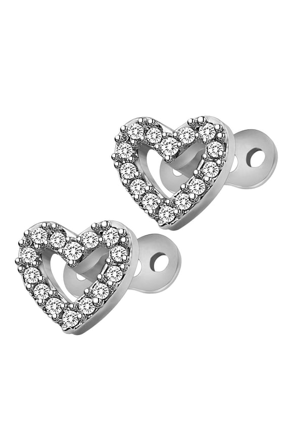 Titanium Steel Rhinestone Dermal Anchor Tops And Base Microdermals 1.2 Mm(16G) Internally Threaded Heart 1