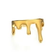 thumbnail image 1 of Titanium Steel Ring Flowing Water Droplets Irregular Geometric Electroplated Gold And Steel Coloring Size 6 7 8, 1 of 4