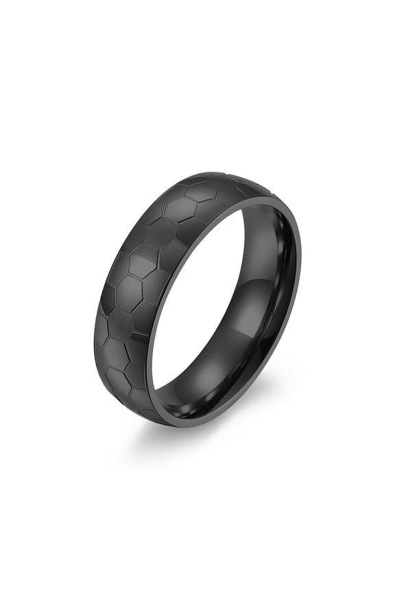 Titanium Steel Ring Ornament Unisex Football Theme Jewelry