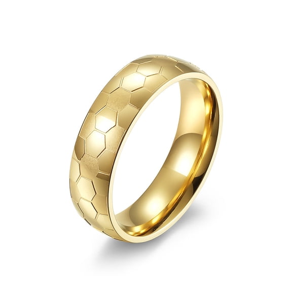 Titanium Steel Ring Ornament Unisex Football Theme Jewelry