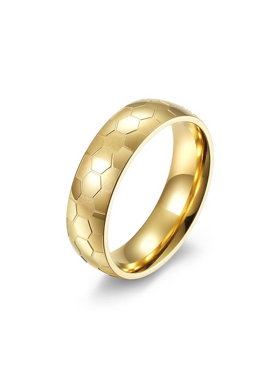 Titanium Steel Ring Ornament Unisex Football Theme Jewelry
