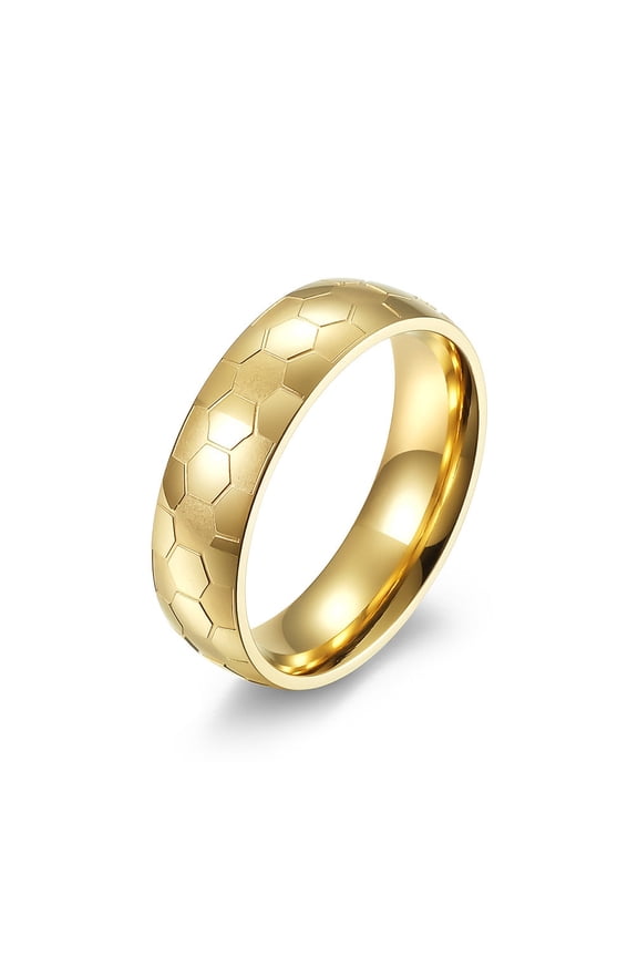 Titanium Steel Ring Ornament Unisex Football Theme Jewelry
