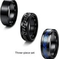 thumbnail image 1 of Titanium Steel Ring Three Piece Set Fidget Spinner Jewelry, 1 of 10