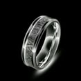 thumbnail image 1 of Metal Ring Titanium Steel Band with Silver Thread Accent Steel Colored Ring and Black Ring for Men and Women Fashion Jewelry Gift, 1 of 4