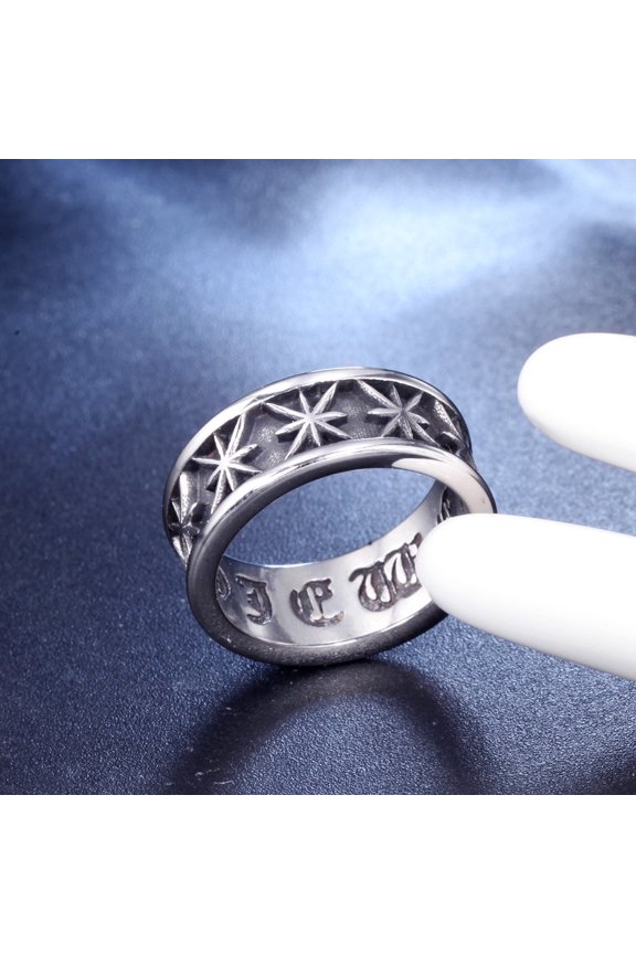 Titanium Steel Ring for Men and Women with Maple Leaf Design Polished Geometric Band Travel Souvenir Ring Gift Steel and Gold Color Options