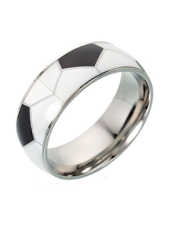 Titanium Steel Sports Ring 8mm Wide Band For Football Fans And Basketball Rugby Baseball Enthusiasts For Athletes