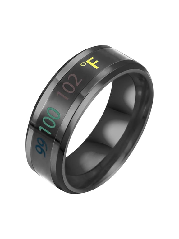 Titanium Steel Temperature Ring Body Temperature Smart Temperature Change Color Titanium Steel Display Ring