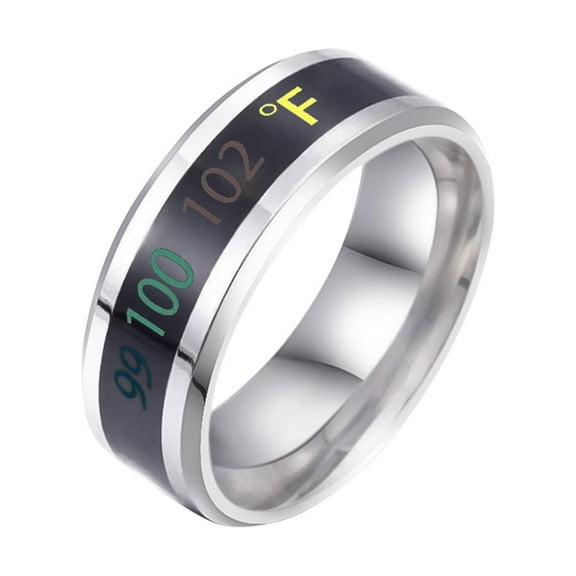 Titanium Steel Temperature Ring Body Temperature Smart Temperature Change Color Titanium Steel Display Ring