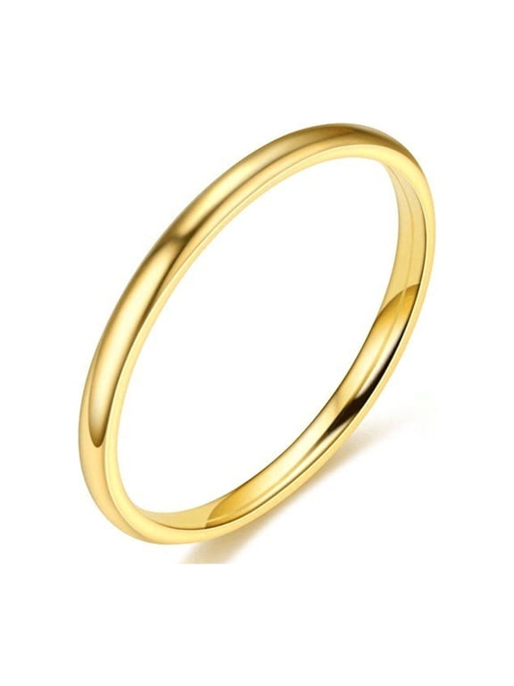 Titanium Steel Thin Plain Ring 2mm Width Size 6-13 Minimalist Band Stackable Jewelry for Women Men