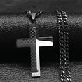 thumbnail image 1 of Titanium Steel Two Colors Cross Pendant Stainless Steel Necklace, 1 of 2