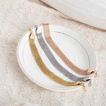 Titanium Steel Woven Bracelet Non-fading Flat Mesh Chain Unisex Bracelet
