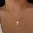 thumbnail image 1 of Titanium Steel Zircon Box Chain Cross Pendant Necklace, 1 of 2