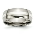 thumbnail image 1 of Titanium Sterling Silver Inlay 8mm Polished Band - Size 6.5, 1 of 2