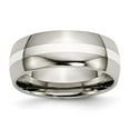 thumbnail image 1 of Titanium Sterling Silver Inlay 8mm Polished Band, 1 of 8