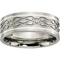 thumbnail image 1 of Titanium Sterling Silver Inlay Celtic Knot Flat 8mm Polished Band, 1 of 10