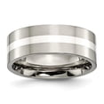 thumbnail image 1 of Titanium Sterling Silver Inlay Flat 8mm Polished Band, 1 of 8