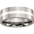 thumbnail image 1 of Titanium Sterling Silver Inlay Flat 8mm Polished Band, 1 of 9