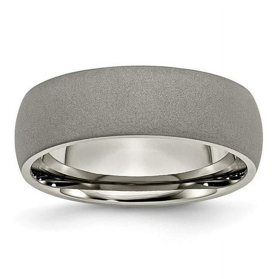 Titanium Stone Finish 7 mm Band - Size 6
