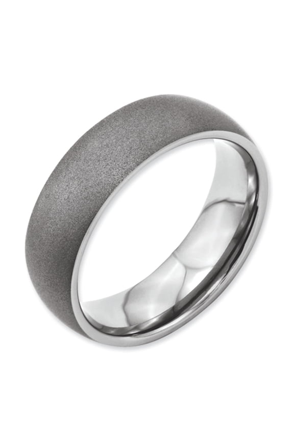 Titanium Stone Finish 7mm Band Ring - Size 15