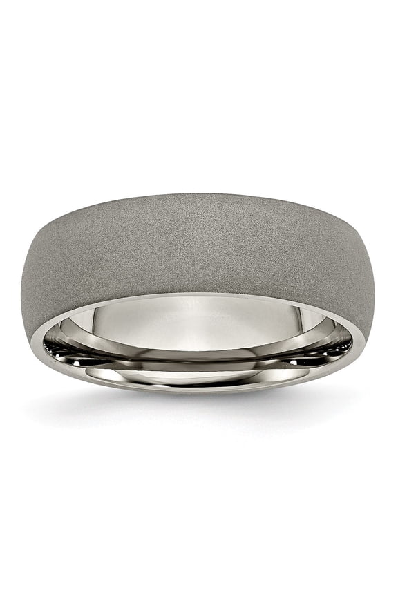 Titanium Stone Finish 7mm Band Size: 11; for Adults and Teens; for Women and Men