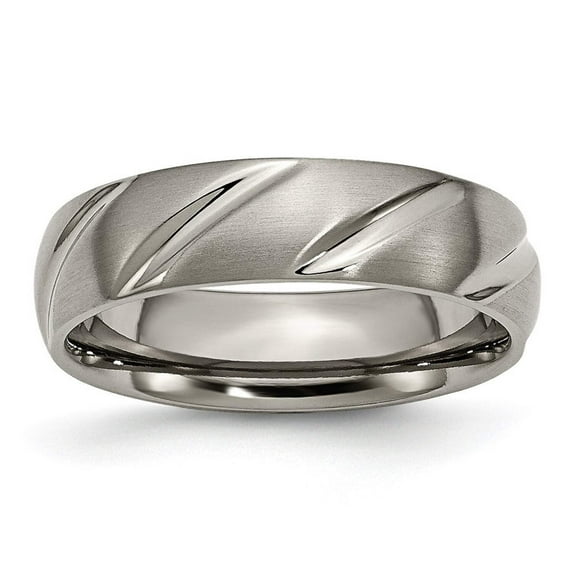 Titanium Swirl Design 6mm Satin Band