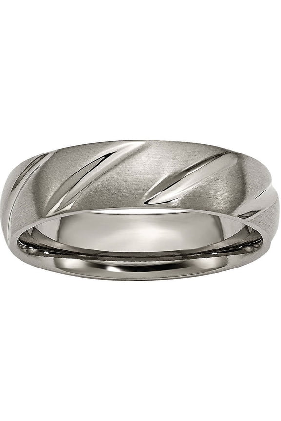 Titanium Swirl Design 6mm Satin Band