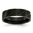 thumbnail image 1 of Titanium Swirl Design Black IP-plated 6mm Brushed/Polished Band Size: 13; for Adults and Teens; for Women and Men, 1 of 6