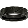 thumbnail image 1 of Titanium Swirl Design Black IP-plated 6mm Brushed/Polished Band, 1 of 11
