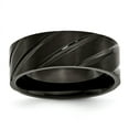 thumbnail image 1 of Titanium Swirl Design Black IP-plated 8mm Brushed/Polished Band Size: 9; for Adults and Teens; for Women and Men, 1 of 6