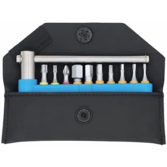 Titanium T-Tool Kit - Machined Pocket Multi-Tool with Magnetic Bit Storage, 10 Color-Coded Bits, Shapeshifting Handle, Lightweight 94g