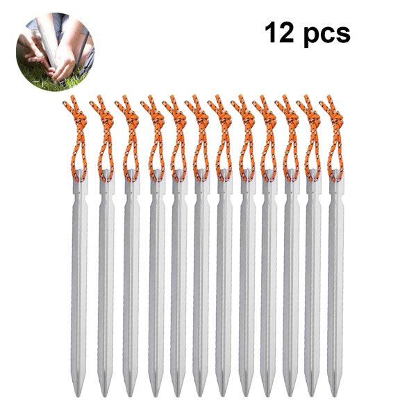 Titanium Tent Nails Outdoor Camping Tent Stakes Lengthen Tent Pegswith Rope