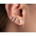 thumbnail image 1 of Titanium Threadless Push in Tiny Bar Labret Stud, Mini rectangle Cartilage earring, Flat Back Tragus stud Tiny Baguette Stud, nap earring, 1 of 1