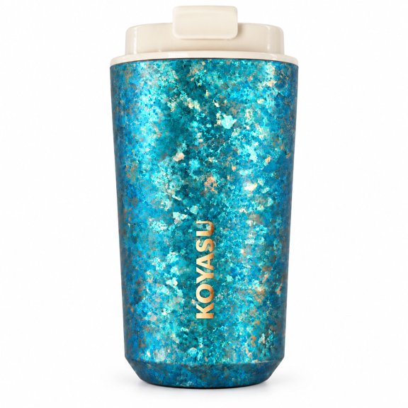 Titanium Travel Coffee Mug, 12oz Vacuum Insulated Tumbler, Indigo Blue, Grade 1 Titanium, Leakproof Commuter Cup for Office and Travel