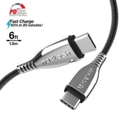 Titanium USB-C to USB-C Braided Cable 6ft