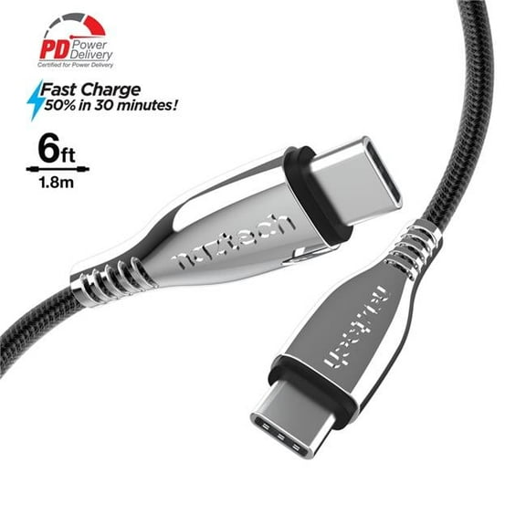 Titanium USB-C to USB-C Braided Cable 6ft ()
