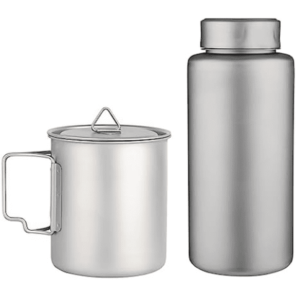 Titanium Water Bottle - Lightweight, Leak-proof Sport Bottle with 750ml Cup, Ideal for Outdoor Camping, Hiking & Backpacking$$Sport & Recreation Other