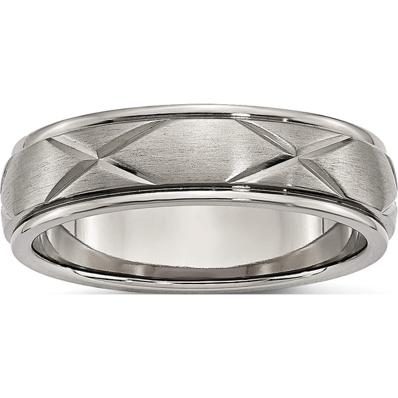Titanium X-Design 6mm Satin Band (Size 7) Made In China tb331-7